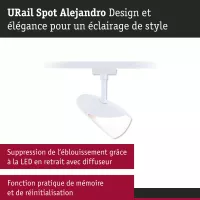 Foco para riel URail, atenuación en 3 pasos, Alejandro, 800 lm, 10 W, 3000 K, regulable, 230 V - système d'accrochage et décoration - détail 18