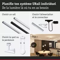 Foco para riel URail, atenuación en 3 pasos, Alejandro, 800 lm, 10 W, 3000 K, regulable, 230 V - système d'accrochage et décoration - détail 19