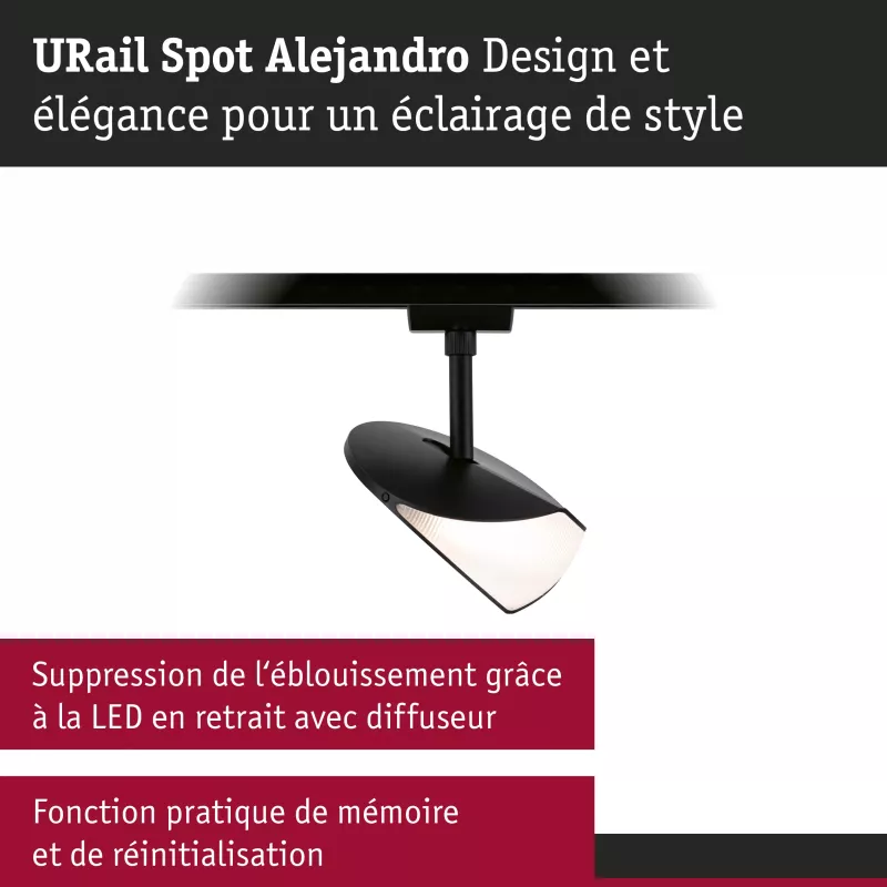 URail Spot sur rail 3-Step-Dim Alejandro 800lm 10W 3000K gradable 230V