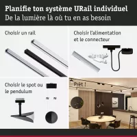 Foco para riel URail, atenuación en 3 pasos, Alejandro, 800 lm, 10 W, 3000 K, regulable, 230 V - système d'accrochage et décoration - détail 30