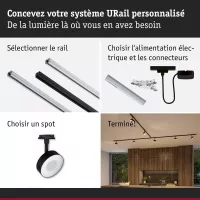 URail Spot sur rail 3-Step-Dim Circle 180lm 5W 2700 - 4000K gradable 230V Noir mat - système d'accrochage et décoration - détail 8