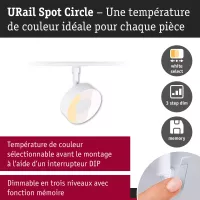 URail Schienenstrahler, 3-stufig dimmbar, rund, 280 lm, 5 W, 2700–4000 K, 230 V, Signalweiß - système d'accrochage et décoration - détail 7