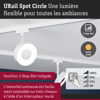 URail Track spotlight 3-Step-Dim Circle 280lm 5W 3000K dimmable 230V - système d'accrochage et décoration - détail 28