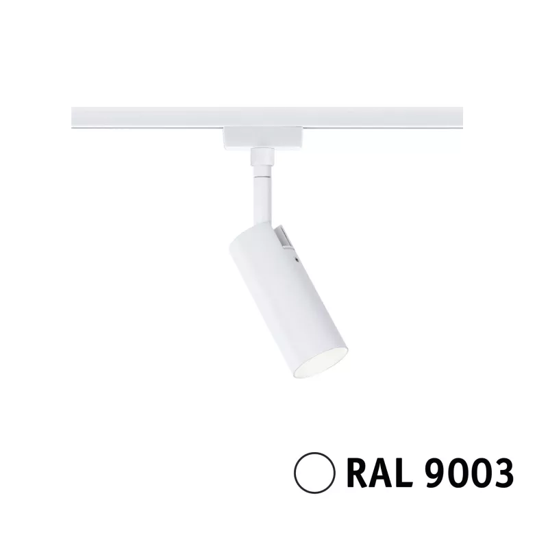 URail Spot sur rail 3-Step-Dim Tubo Spot individuel 150lm 4W 3000K gradable 230V Blanc signal