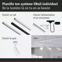 Foco para riel URail Tubo Individual con atenuación de 3 pasos, 150 lm, 4 W, 3000 K, regulable, 230 V, luz blanca. - système d'accrochage et décoration - détail 8