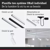 Foco individual Tubo para riel URai con atenuación en 3 pasos, 170 lm, 4 W, 4000 K, regulable, 230 V, luz blanca. - système d'accrochage et décoration - détail 8