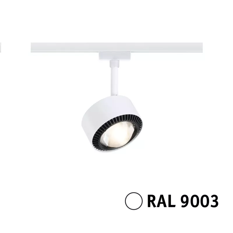 URail Gleisstrahler Aldan Einzelstrahler 470 lm 8 W 3000 K dimmbar 230 V Signalweiß