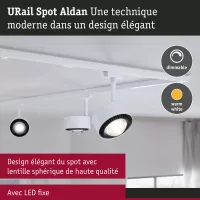 URail Gleisstrahler Aldan Einzelstrahler 470 lm 8 W 3000 K dimmbar 230 V Signalweiß - système d'accrochage et décoration - détail 7