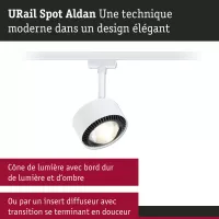 URail Track spotlight Aldan Individual spotlight 470lm 8W 3000K dimmable 230V Signal white - système d'accrochage et décoration - détail 8