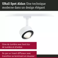 Foco para vía URail Aldan Individual 470lm 8W 4000K regulable 230V Blanco señal - système d'accrochage et décoration - détail 8