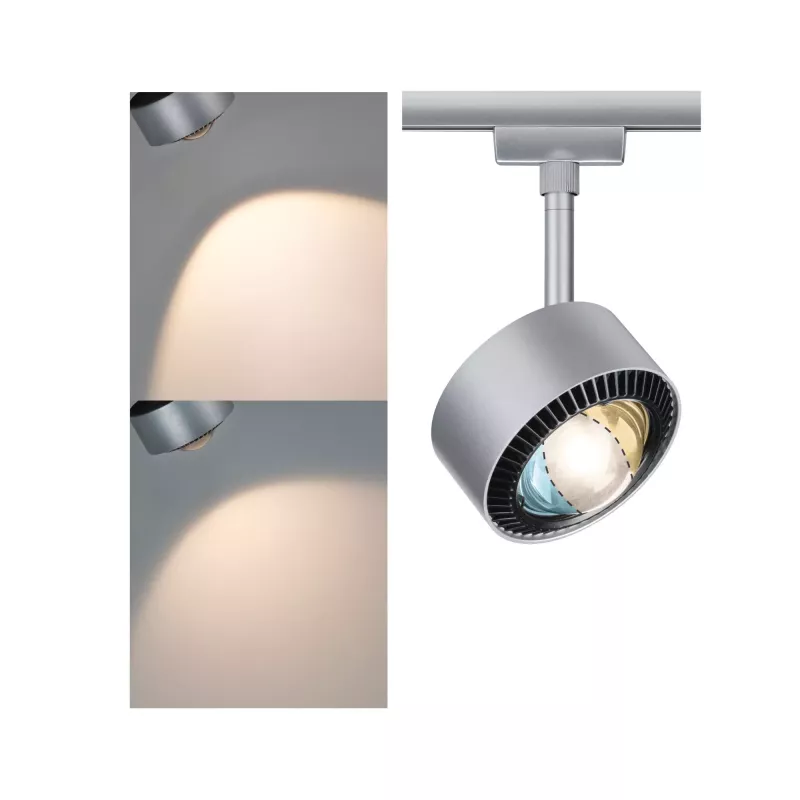 Foco para riel URail Foco individual Aldan 500lm 8W Blanco Interruptor 230V