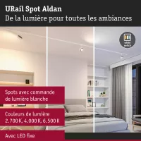 URail Spot sur rail Aldan Spot individuel 500lm 8W White Switch 230V - système d'accrochage et décoration - détail 19