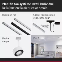 URail Spot sur rail Aldan Spot individuel 500lm 8W White Switch 230V - système d'accrochage et décoration - détail 21