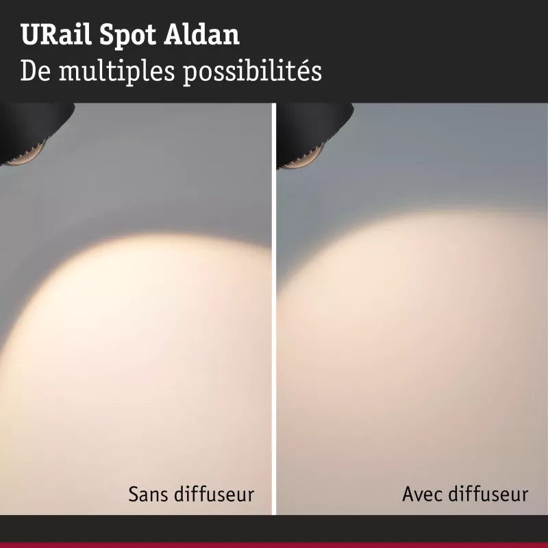 URail Spot sur rail Aldan Spot individuel 500lm 8W White Switch 230V