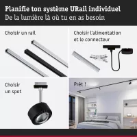 URail Spot sur rail Aldan Spot individuel 500lm 8W White Switch 230V - système d'accrochage et décoration - détail 35