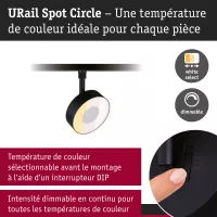 URail Spot sur rail Circle 160lm 5W 2700 - 4000K gradable 230V Noir mat - système d'accrochage et décoration - détail 7
