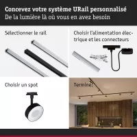 URail Track spotlight Circle 160lm 5W 2700 - 4000K dimmable 230V Matt black - système d'accrochage et décoration - détail 8