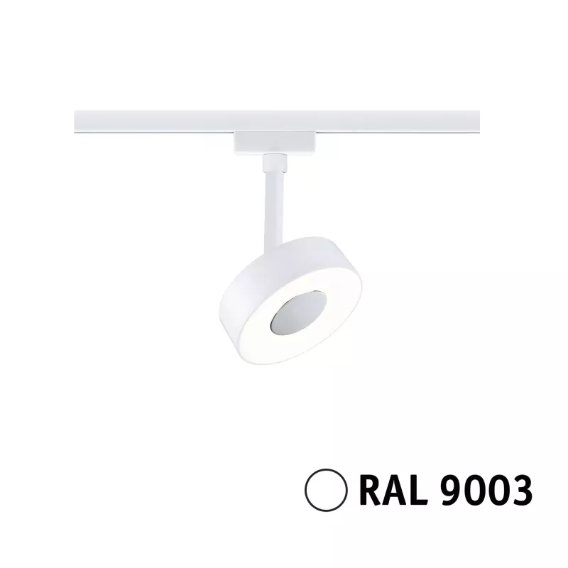 URail Track spotlight Circle 180lm 5W 3000K dimmable 230V Signal white