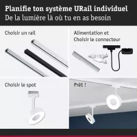 URail Gleisstrahler, rund, 180 lm, 5 W, 3000 K, dimmbar, 230 V, Signalweiß - système d'accrochage et décoration - détail 8