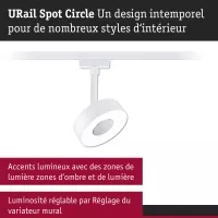 URail Gleisstrahler, rund, 190 lm, 5 W, 4000 K, dimmbar, 230 V, Signalweiß - système d'accrochage et décoration - détail 7