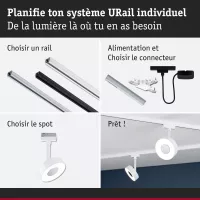 URail Spot sur rail Circle 190lm 5W 4000K gradable 230V Blanc signal - système d'accrochage et décoration - détail 8