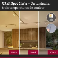 Foco para riel URail Circle 220lm 5W 2700 - 4000K regulable 230V Cromo mate - système d'accrochage et décoration - détail 6
