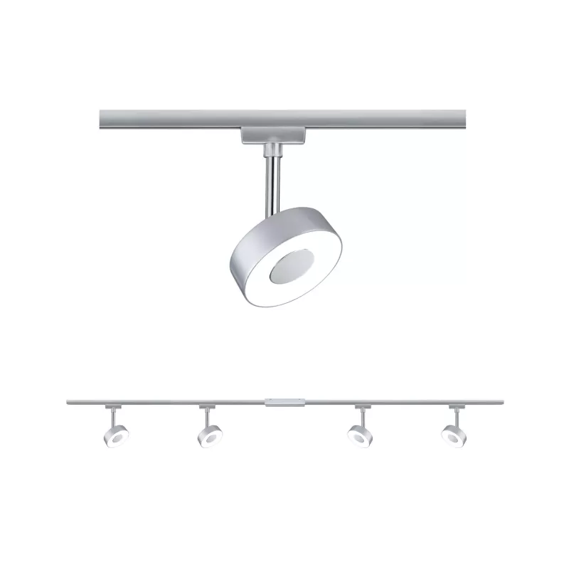 Foco para riel URail Circle Basic Kit 4x222lm 4x5.3W 2700K 230V Cromo mate, Cromo