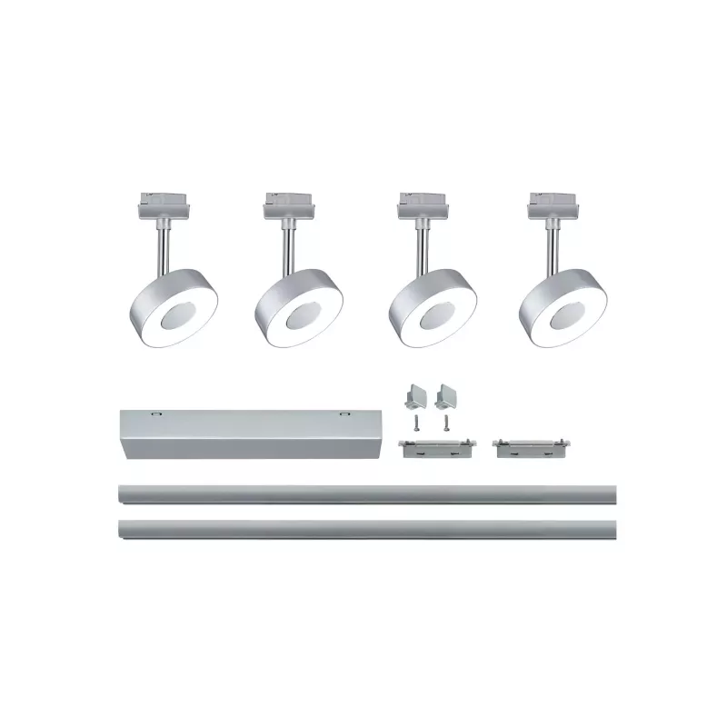 URail Schienenstrahler Circle Basic Kit 4x222lm 4x5,3W 2700K 230V Mattchrom, Chrom