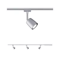URail Track spotlight Cover Basic kit GU10 max. 3x10W dimmable 230V Matt chrome, Chrome - système d'accrochage et décoration - détail 6