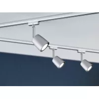 URail Schienenstrahler-Abdeckung Basisset GU10 max. 3x10W dimmbar 230V Mattchrom, Chrom - système d'accrochage et décoration - détail 15