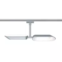Foco individual para riel URail Dipper, 2x650lm, 2x8W, 2700K, regulable, 230V, cromo mate, blanco. - système d'accrochage et décoration - détail 2