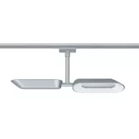 Foco individual para riel URail Dipper, 2x650lm, 2x8W, 2700K, regulable, 230V, cromo mate, blanco. - système d'accrochage et décoration - détail 4