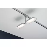 URail Spot sur rail Dipper Spot individuel 2x650lm 2x8W 2700K gradable 230V Chrome mat, Blanc - système d'accrochage et décoration - détail 6
