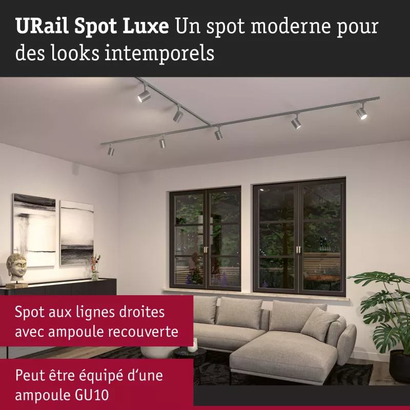 URail Spot sur rail Luxe GU10 max. 10W gradable 230V