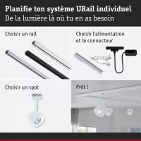 URail Schienenstrahler, 650 lm, 7,4 W, 3000 K, dimmbar, 230 V, Signalweiß - système d'accrochage et décoration - détail 8