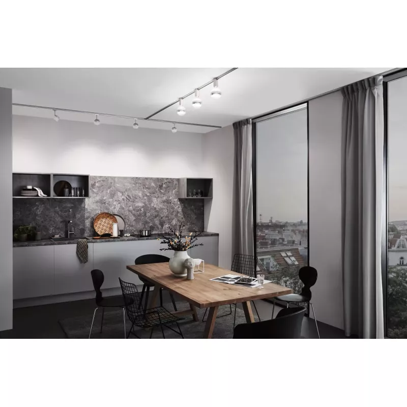 Foco para riel URail, panel de 650 lm, 7,4 W, 3000 K, regulable, 230 V, color blanco señal.
