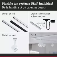 Foco para riel URail, panel de 680 lm, 7,4 W, 4000 K, regulable, 230 V, color blanco señal. - système d'accrochage et décoration - détail 8