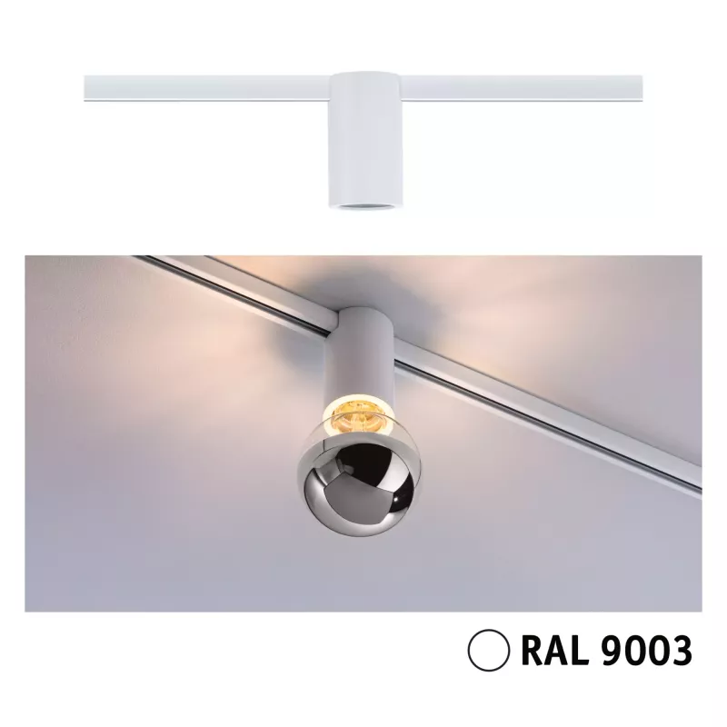 URail Spot sur rail Socket E27 max. 20W gradable 230V Blanc signal