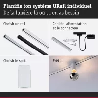 Foco para carril URail, casquillo E27, máx. 20 W, regulable, 230 V, luz blanca. - système d'accrochage et décoration - détail 8