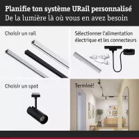 URail Spot sur rail Theron Spot individuel 1100lm 11W 4000K gradable 230V - système d'accrochage et décoration - détail 28
