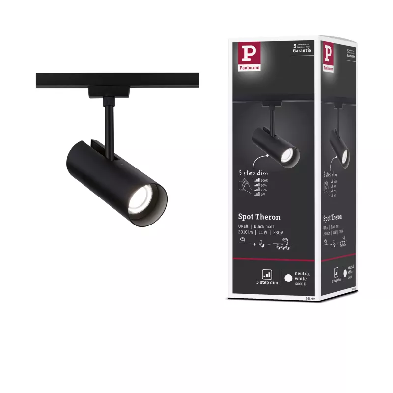 URail Spot sur rail Theron Spot individuel 1100lm 11W 4000K gradable 230V