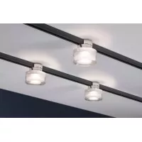 Foco individual URail Spot para riel Topa Dot, 350 lm, 4,9 W, 2700 K, regulable, 230 V, acabado cromado, transparente y satinado - système d'accrochage et décoration - détail 7