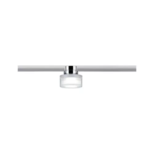 Foco individual URail Spot para riel Topa Dot, 350 lm, 4,9 W, 4000 K, regulable, 230 V, acabado cromado, transparente y satinado