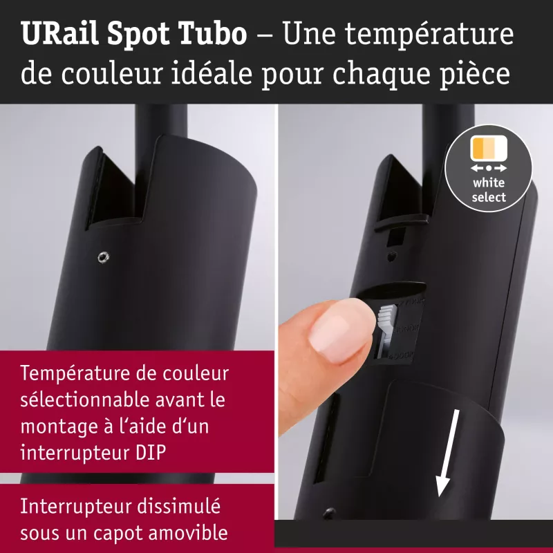 URail Track Spot Tubo Einzelstrahler 200 lm 4 W 2700–4000 K 230 V Mattschwarz