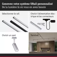 Foco para riel URAil Tubo Individual 300lm 4W 2700 - 4000K 230V Cromo mate - système d'accrochage et décoration - détail 8