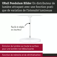 URail Suspension 3-Step-Dim Hildor 850lm 15W 3000K dimmable 230V Signal white - système d'accrochage et décoration - détail 5