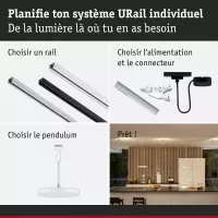 URail Pendelleuchte Hildor, 3-stufig dimmbar, 850 lm, 15 W, 3000 K, 230 V, weiß - système d'accrochage et décoration - détail 6
