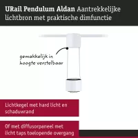 URail Pendelleuchte Aldan 750 lm 8,5 W 3000 K dimmbar 230 V Signal weiß - système d'accrochage et décoration - détail 5