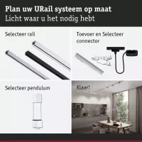 URail Pendelleuchte Aldan 750 lm 8,5 W 3000 K dimmbar 230 V Signal weiß - système d'accrochage et décoration - détail 6