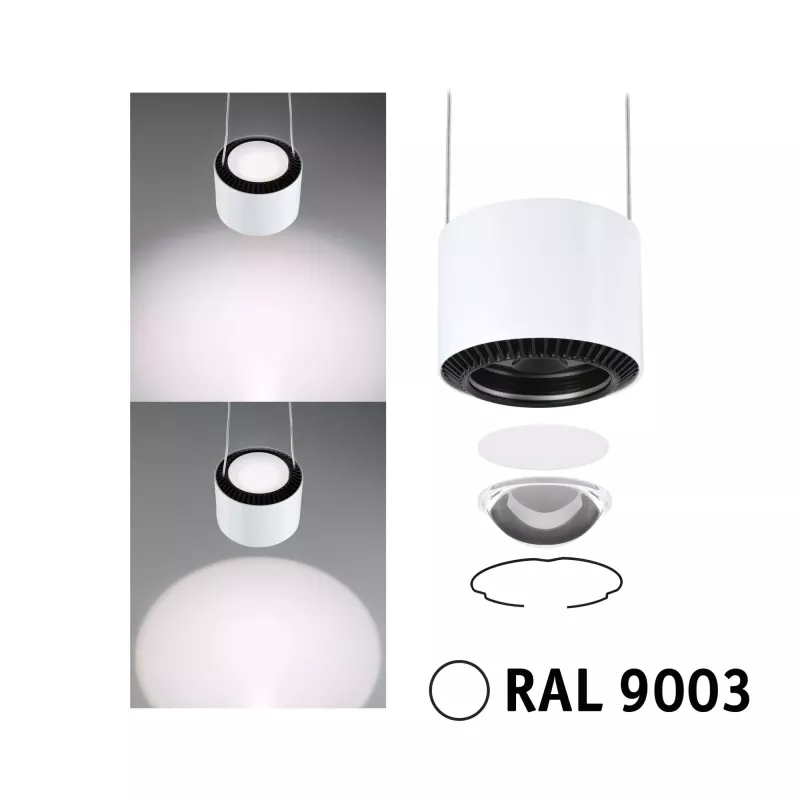Lámpara colgante URail Aldan 750lm 8.5W 4000K regulable 230V color blanco señal